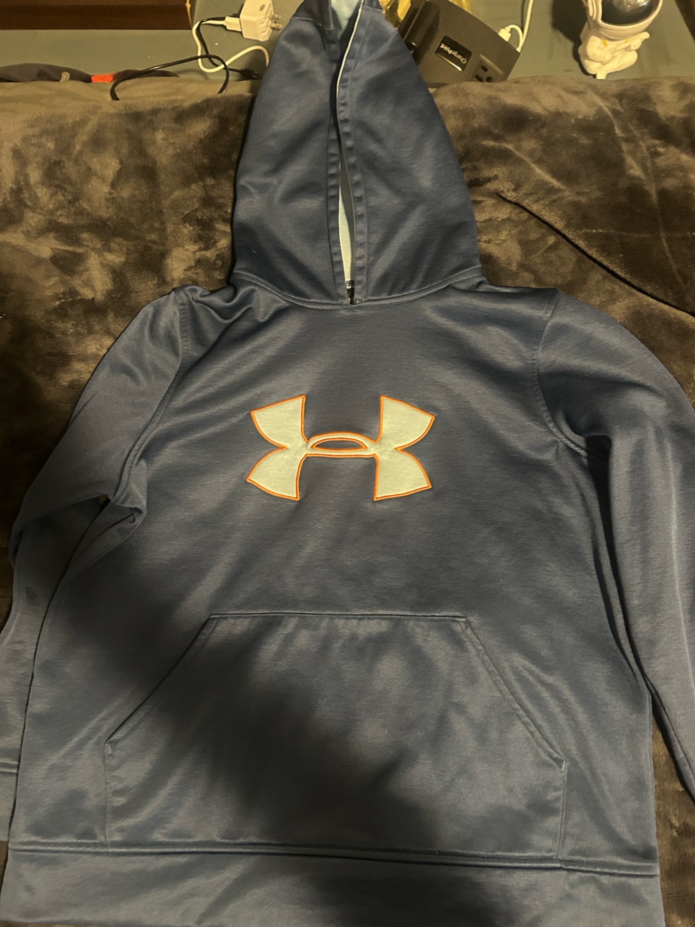 Under Armour Light Blue Pullover with Black Logo Tag